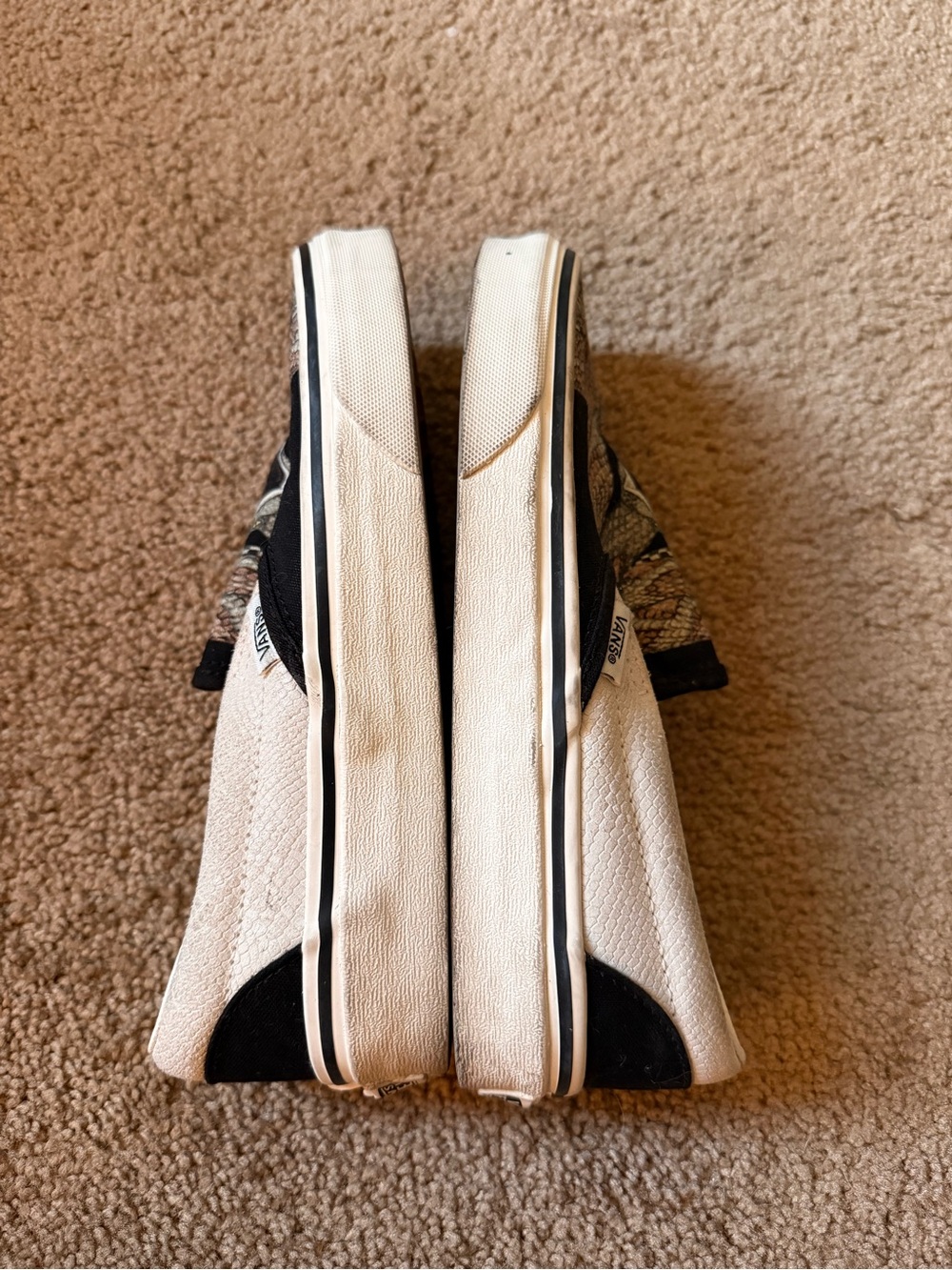 Vans Black & White Slip-On Sneakers with Snake Artwork - Picture 4 of 5